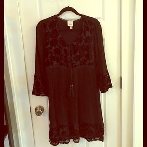 Gorgeous boho dress with velvet insets